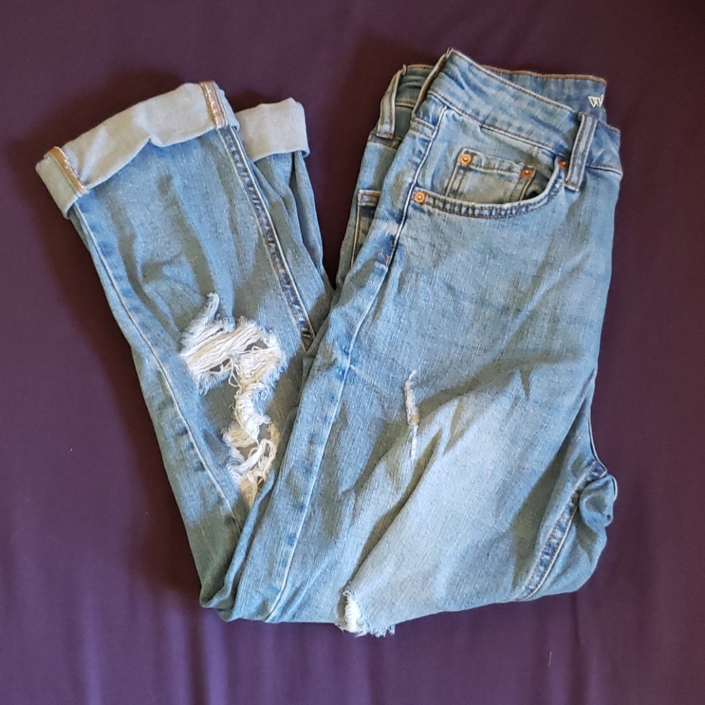 Distressed jeans